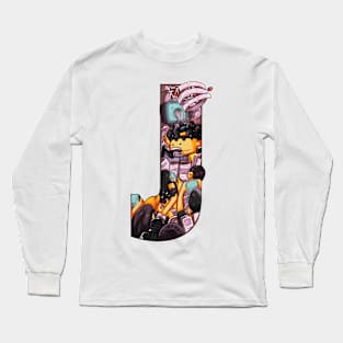 Initial Letter J doodle art Long Sleeve T-Shirt